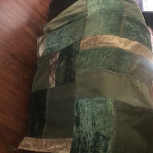 Green Bohemian tapestry patchwork